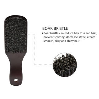Boar Bristle Beard Brush for Men Pro Wave Brush Curved Hair Brush (3)