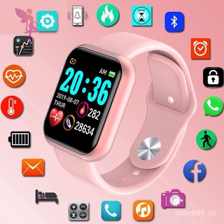YL🔥Stock listo🔥Smart Watch Y68 Pro D 'Gua Digital Pink Mujer / Reloj inteligente digital con reloj Gio y monitor 3c