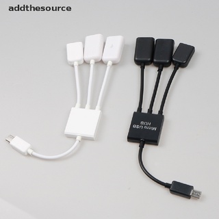 [Addthesource] 3 in 1 Micro USB Power Supply Charging Host OTG Hub Cable Adapter Distributor HGDX (9)