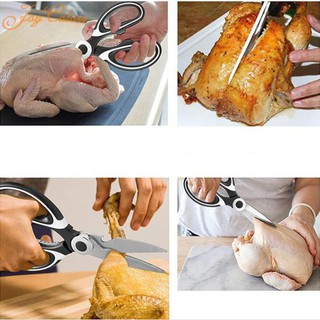 2 tijeras multifunción de cocina de acero inoxidable cortador para pescado pollo (4)