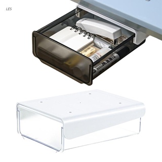 les under escritorio cajón caja de almacenamiento transparente oculto lápiz titular bandeja colgante soporte adhesivo papelería organizador (1)