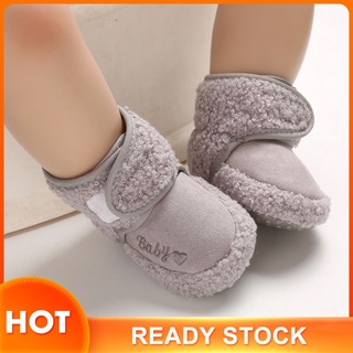 WALKERS Bebé de invierno caliente primeros pasos de algodón zapatos de bebé lindo bebé niños niñas zapatos de suela suave zapatos de interior para 0-18M MONA