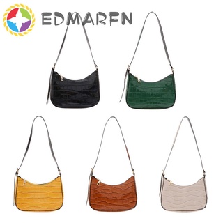 EDMARFN Vintage mujer cocodrilo patrón de Color puro PU axilas bolso pequeño bolso (1)