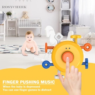 Bebé pato empuje tirar de la prensa de voz juguete dedo ejercicio educación juguetes amarillo