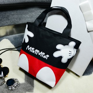 Lindo diseño de Mickey bolsa mini ocio bolsa de mano de lona caja de almuerzo bolso