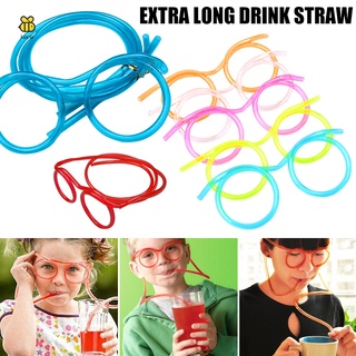 gafas creativas de paja flexible de bebida suave gafas novedad fiesta suministros para cumpleaños halloween carnaval