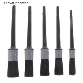 thevatipoemhb 5Pcs/set Natural Boar Hair Detail Brush Auto Detailing Brushes Car Cleaning Tool Popular goods