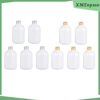 5pcs acondicionador gel de ducha líquido jabón crema tóner botellas recargables blanco (1)