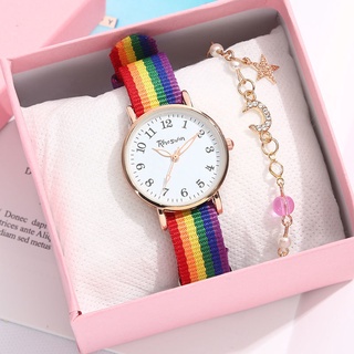 Estilo coreano reloj femenino estudiante Simple pareja personalidad Correa tejida reloj luminoso impermeable estilo Mori lindo reloj refrescante (1)