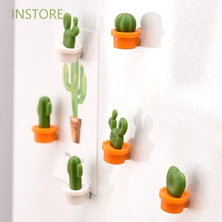 INSTORE Mini imanes para nevera suculentas decoración del hogar mensaje pegatina lindo imán refrigerador botón novedad Cactus/Multicolor