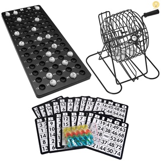 Lt.d Bingo máquina de lotería juego de Bingo con Bingo jaula Bingo junta Bingo bolas 18 Bingo tarjetas an