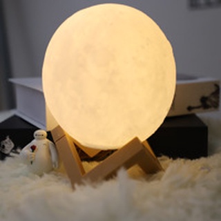 Luz Nocturna 3D En Forma De Luna LED Lámpara De Noche Para Niños Dormitorio Mesita Decoración DIY Iluminación