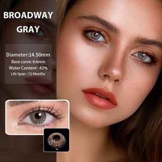 UYAAI lentes de contacto naturales lentes de contacto de Color para ojos 2 piezas (1 par) uso anual de la serie nueva York Broadway gris