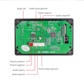 Dc 5V 12V MP3 placa decodificador Bluetooth coche reproductor MP3 USB módulo de grabación FM AUX Radio con letra pantalla para altavoz manos libres (5)