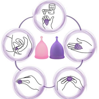 [lindo] Copa Menstrual para mujer/Material de silicona suave/higiene reutilizable/taza Menstrual cómoda de grado médico