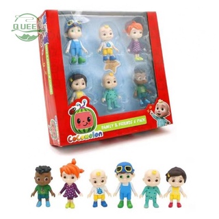 Qummall-6 unids/Set Sunny shop Cocomelon, Family & Friends Children-Toy Doll yqueenmall