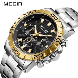 megir reloj hombres cronógrafo cuarzo negocios hombres relojes top marca de lujo impermeable reloj