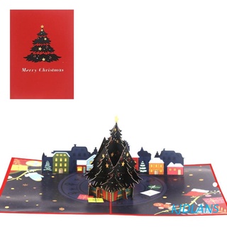 kjdlans árbol de navidad 3d pop-up tarjeta hecha a mano tarjetas de felicitación para navidad invierno vacaciones año nuevo todas las ocasiones postal con sobre