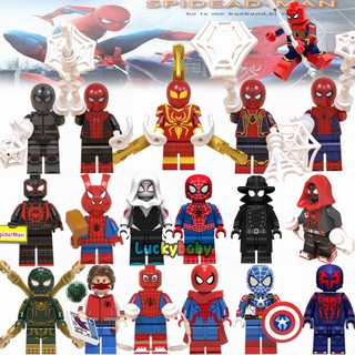 Spiderman Minifigures Set Lego Marvel Super Heroes Spider Man Far From Home Bloques Juguetes para niños