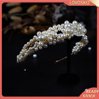 [LOVOSKI2] Diadema de perlas de simulación elegante diadema para fiesta de boda, fiesta, fiesta, ropa de cabeza