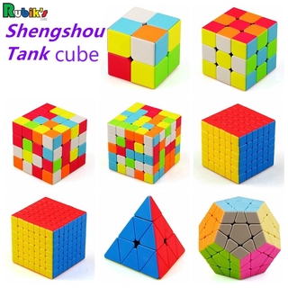 Shengshou tanque Rubik cubo 2x2 3x3 4x4 5x5 pirámide Megaminx cubo mágico Rubiks Puzzl Rubix juguete educativo cubo de Rubik
