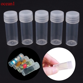 10Pcs 5 ml botella de plástico de muestra pequeña botella tubo de prueba Mini botellas contenedores de almacenamiento blanco recargable botella
