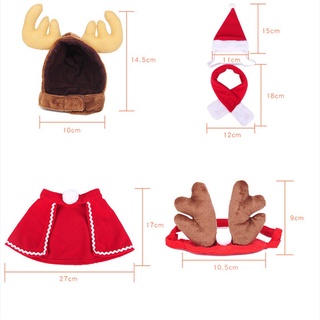 Navidad mascota capa Santa sombrero bufanda ciervo cabeza aro alce sombrero animales disfraz (8)
