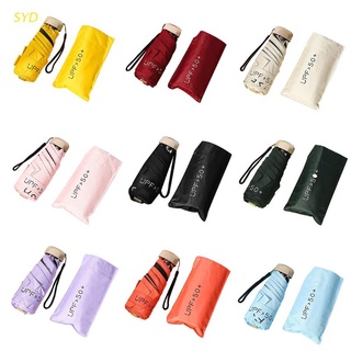 Syd Mini bolsillo de las mujeres paraguas Anti UV sombrilla ultraligera sol paraguas niñas portátil plegable paraguas (1)