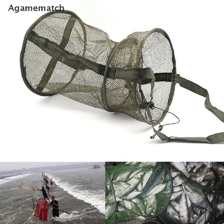 Agamematch red de pesca portátil redonda plegable peces camarones malla jaula fundición red pesca trampa MY (5)