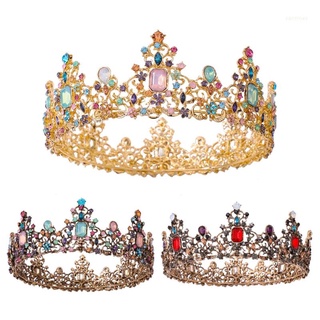 San* Jeweled Baroque Queen Crown - diamantes de imitación de boda Tiaras y coronas para las mujeres, traje negro fiesta accesorios para el cabello con