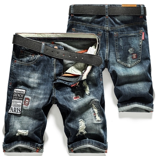 Pantalones cortos De mezclilla ajustados ajustados para hombre Skinny2021 De algodón