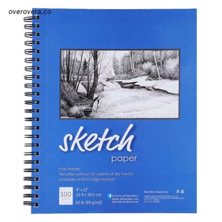 ove 100 Sheets 9x12" Sketch Drawing Paper Book Sketchbook Sketching Artist Pad Stationery School Supplies