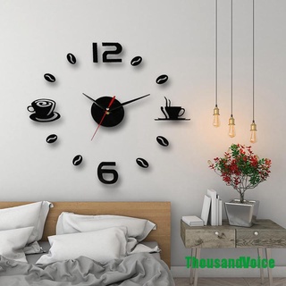 [ThousandVoice] Reloj de pared de arte moderno Diy 3D autoadhesivo adhesivo diseño de casa oficina decoración de la habitación