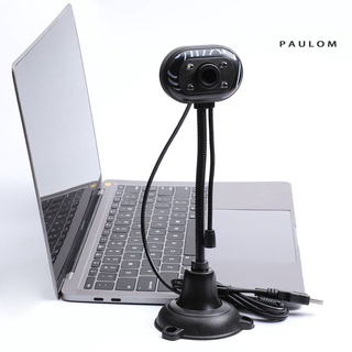 [Paulom] Home Webcam USB2.0 Night Vision Video Recording Camera with Mic for Laptop PC