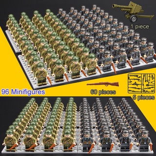 96pcs lego soldados americanos alemanes italianos chinos minifiguras japonesas ejército militar mini figuras bloques de construcción juguetes educativos