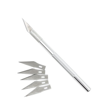 juego de herramientas antideslizantes para escalpelo, cuchillo de artesanía, con 6 cuchillas, cortador de papel