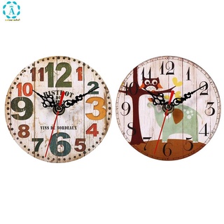 Reloj De pared retro De madera redonda Para decoración del hogar/dormitorio/pared De 12cm-1 De diámetro