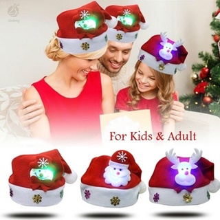 navidad led luz sombrero de dibujos animados santa claus/alce/snowman gorra de navidad para niños adultos