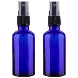100 ml botellas de pulverización de vidrio para aceites esenciales, pequeña botella de Spray con pulverizador de plástico, 3,4 oz pequeño azul vacío ​Botellas de vidrio Spray para - juego de 2