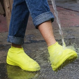 Un Par De zapatos impermeables cubre Material De silicón Unisex zapatos De protección De lluvia Weather exteriores reutilizables interiores (2)