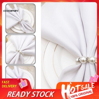C ABS servilleta hebillas personalidad creativa imitación perla servilleta anillo exquisito para boda