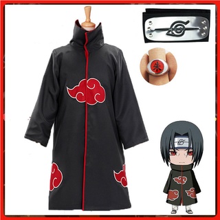 Envío en 24 horas niños Akatsuki capa capa NARUTO outwear cosplay Uchiha Itachi túnica rojo estilo nube cuello de pie Sasuke spc (1)