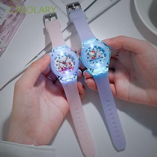 casolary wearable relojes electrónicos portátil de cuarzo reloj de dibujos animados luminoso reloj lindo moda niños led plástico niños reloj de pulsera multicolor