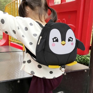 ifashion1 mochila de pingüino de dibujos animados niño niña kindergarten escuela bolsas con cuerda anti perdida (8)
