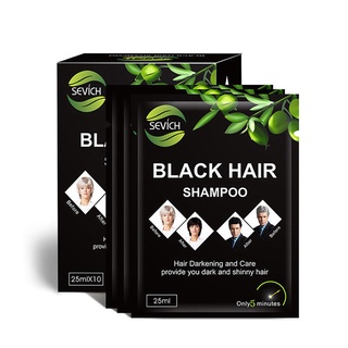 【Chiron】10pcs/lot Instant Hair Black Hair Shampoo Only 5Minutes Easy 25ml (7)