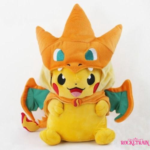 mry-new pokemon pikachu con sombrero de charizard peluche peluche peluche muñeca