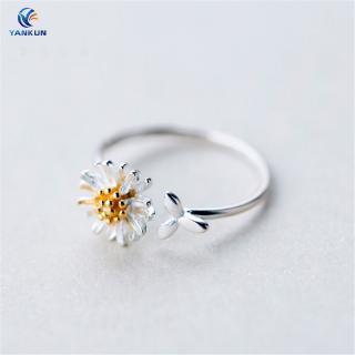 Simple dulce salvaje girasol margarita flor apertura anillo niña regalo joyería accesorios