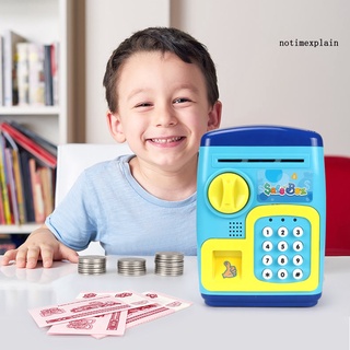 Cartoon ATM contraseña hucha inteligente huellas dactilares seguro tanque de almacenamiento de niños juguete
