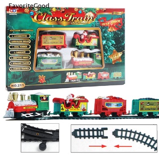 Favorite Christmas Electric Rail Car Building Block Track Toy Brick Train New Years Gift