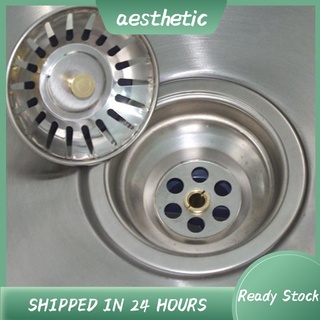 ✿ Stainless Steel Kitchen sink Strainer Stopper Waste Plug Sink Filter filtre lavabo bathroom hair catcher AESTHETIC1